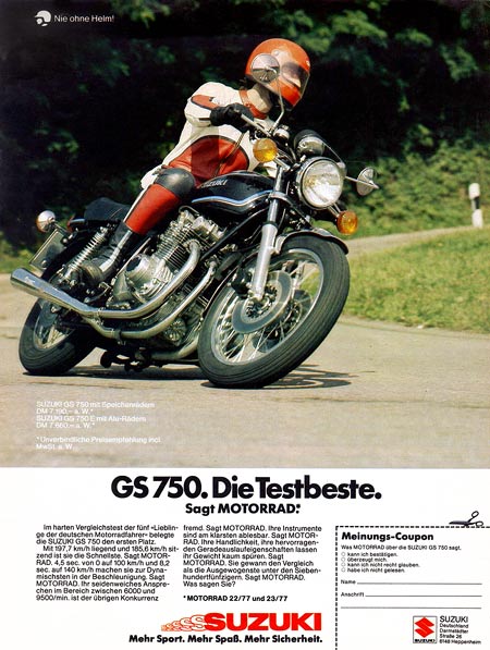 GS750 advert